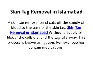 Skin Tag Removal in Islamabad