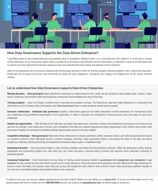 How Data Governance Supports the Data-Driven Enterprise?