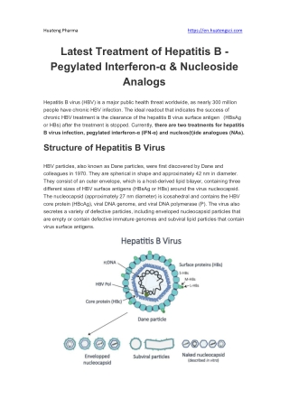 Latest Treatment of Hepatitis B - Pegylated Interferon-α & Nucleoside Analogs