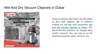 Wet And Dry Vacuum Cleaners in Dubai