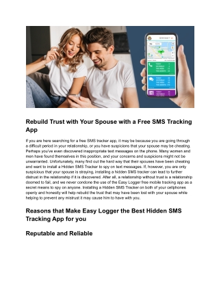 Rebuild Trust with Your Spouse with a Free SMS Tracking App