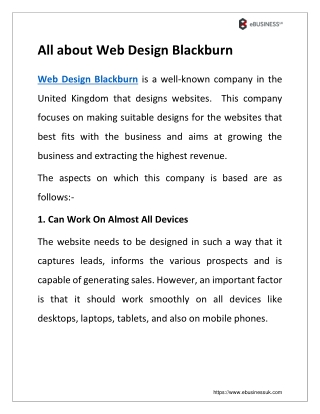 All about Web Design Blackburn