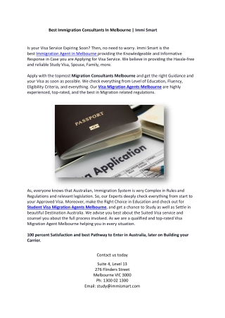 Best Immigration Consultants In Melbourne | Immi Smart