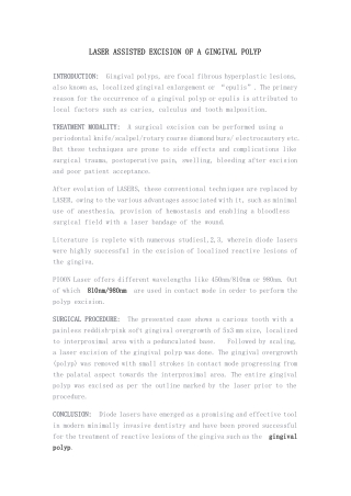 LASER ASSISTED EXCISION OF A GINGIVAL POLYP