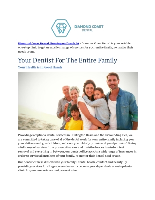 Diamond Coast Dental Huntington Beach CA - Diamondcoastdental.com