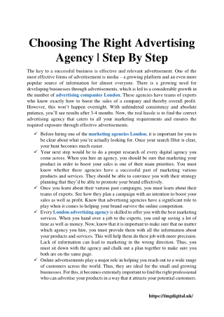 Choosing The Right Advertising Agency Step By Step