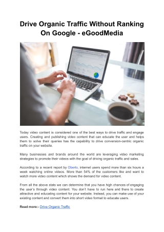 Drive Organic Traffic Without Ranking On Google - eGoodMedia