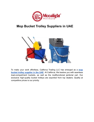 Mop Bucket Trolley Suppliers in UAE