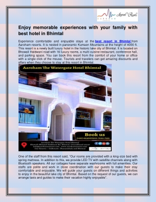 Best Hotel in Bhimtal