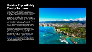 Holiday Trip With My Family To Hawaii
