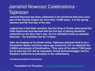 Jamshid Nowrooz Celebrations - Tajikistan