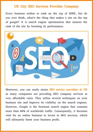 UK City SEO Services Provider Company