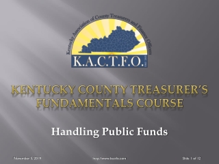 Kentucky County Treasurer’s Fundamentals Course