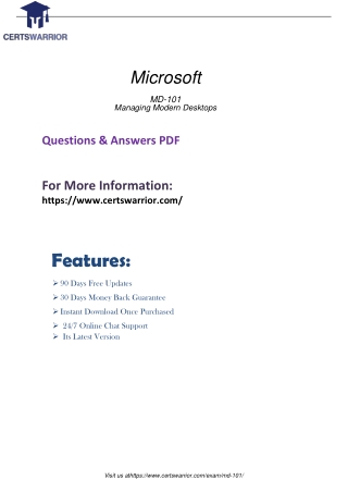 MD-101 Preparation Material Practice 2021