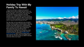 Holiday Trip With My Family To Hawaii