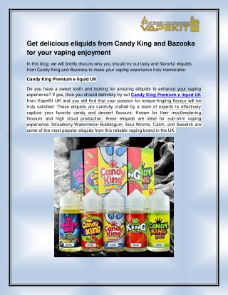 Bazooka e liquid UK