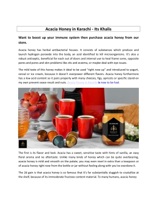 Acacia Honey in Karachi - Its Khalis