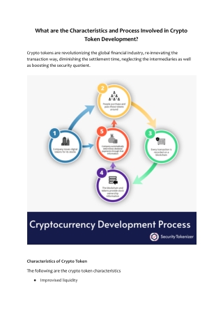 What are the Characteristics and Process Involved in Crypto Token Development