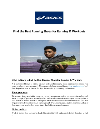 Find the Best Running Shoes for Running & Workouts