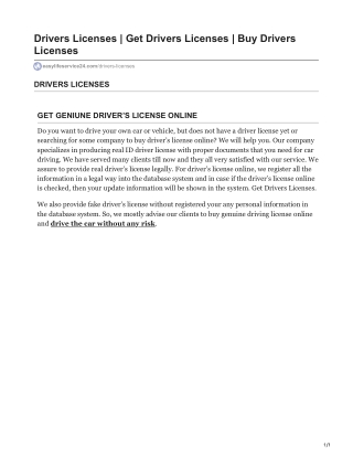 Drivers Licenses