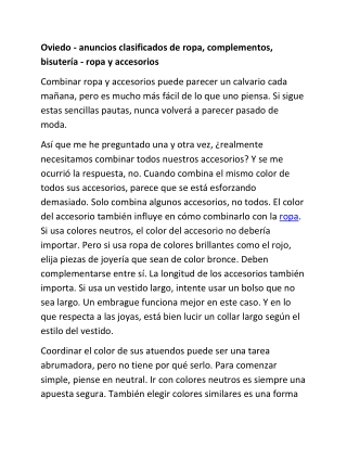 Oviedo - anuncios clasificados de ropa, complementos, bisutería - ropa y accesorios-converted