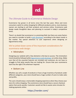 The Ultimate Guide to eCommerce Website Design