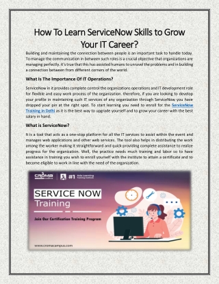 How To Learn ServiceNow Skills to Grow Your IT Career