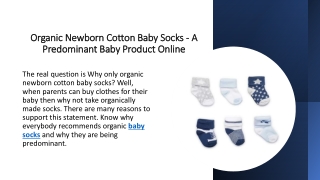Organic Newborn cotton baby socks - a predominant baby product online