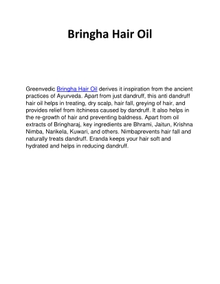Bringha Hair Oil