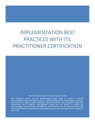 Implementation Best Practices with ITIL Practitioner Certification