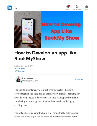 How to Develop an app like BookMyShow