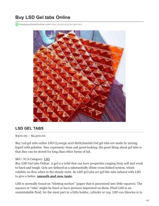 LSD Gel Tabs