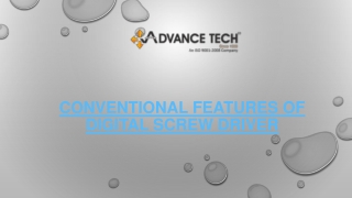 Conventional Features of Digital Screw Driver