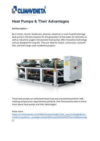 Heat Pumps & Their Advantages