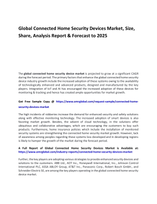 Global Connected Home Security Devices Market