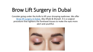 Brow Lift Surgery in Dubai