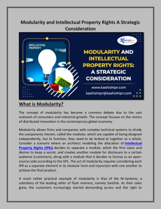 Modularity and Intellectual Property Rights A Strategic Consideration