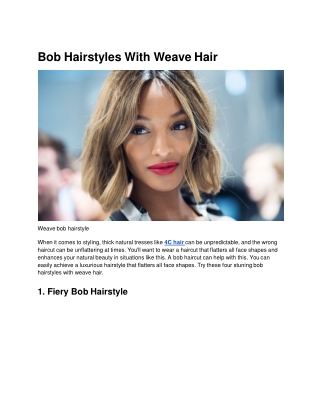 Bob Hairstyles With Weave Hair