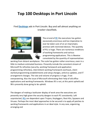 Top 100 Desktops in Port Lincoln
