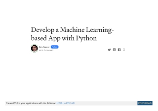 Develop a Machine Learning-based App with Python