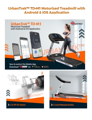 UrbanTrek™ TD-M1 Motorized Treadmill with Android & iOS Application