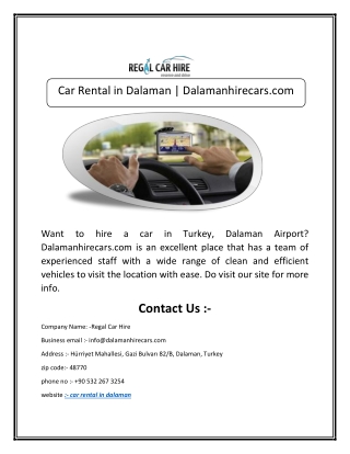 Car Rental in Dalaman | Dalamanhirecars.com