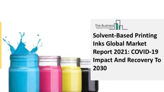 2021 Solvent-Based Printing Inks Market Industry Outlook, Growth And Trends