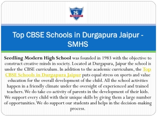 Top CBSE Schools in Durgapura Jaipur - SMHS