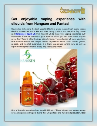Hangsen e liquid UK