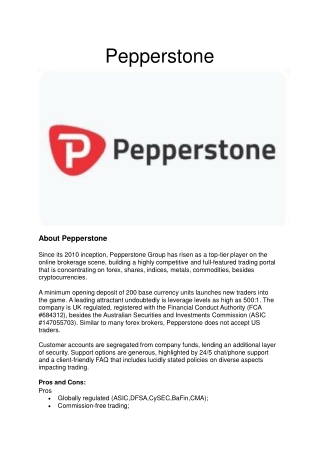 Pepperstone Broker Review:2021