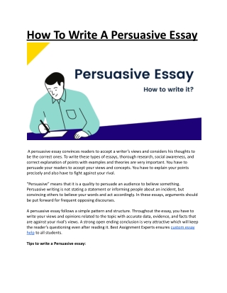 How To Write A Persuasive Essay
