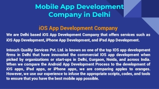 Mobile App Development Company in Delhi