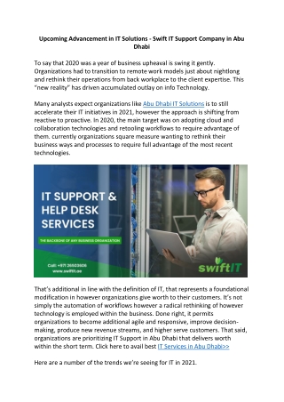 IT Services and Solutions Company in Abu Dhabi