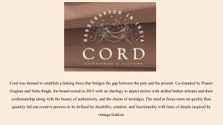 Handcrafted Designer Leather Bags - Cord Studio